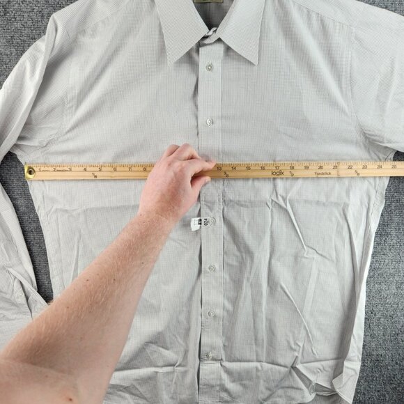 Gitman Bros 16.5 34 USA Made Button Up Shirt Blue White Check Cotton Louisville - Picture 13 of 16